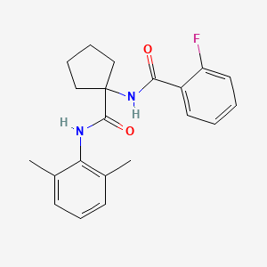 molecular formula C21H23FN2O2 B6010672 N-{1-[(2,6-dimethylphenyl)carbamoyl]cyclopentyl}-2-fluorobenzamide 