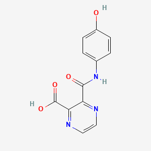 molecular formula C12H9N3O4 B6010678 3-{[(4-hydroxyphenyl)amino]carbonyl}-2-pyrazinecarboxylic acid 