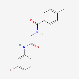 molecular formula C16H15FN2O2 B6010700 N-{2-[(3-fluorophenyl)amino]-2-oxoethyl}-4-methylbenzamide 