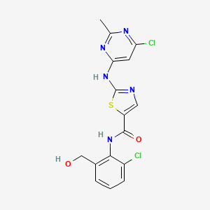 molecular formula C16H13Cl2N5O2S B601077 Des-6-[4-(2-hydroxyethyl)-1-piperazinyl]-6-chloro Dasatinib CAS No. 910297-71-1