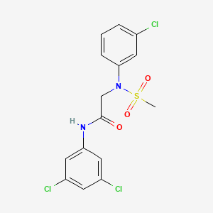 molecular formula C15H13Cl3N2O3S B6010793 2-(3-chloro-N-methylsulfonylanilino)-N-(3,5-dichlorophenyl)acetamide 