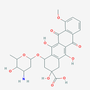 4-(4-amino-5-hydroxy-6-methyloxan-2-yl)oxy-2,5,12-trihydroxy-7-methoxy-6,11-dioxo-3,4-dihydro-1H-tetracene-2-carboxylic acid