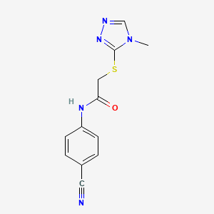 molecular formula C12H11N5OS B6011007 N-(4-cyanophenyl)-2-[(4-methyl-4H-1,2,4-triazol-3-yl)sulfanyl]acetamide 