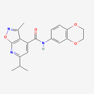 molecular formula C19H19N3O4 B6011024 N-(2,3-dihydro-1,4-benzodioxin-6-yl)-3-methyl-6-(propan-2-yl)[1,2]oxazolo[5,4-b]pyridine-4-carboxamide 