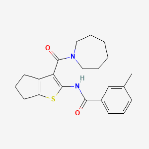 molecular formula C22H26N2O2S B6011119 N-[3-(AZEPANE-1-CARBONYL)-4H,5H,6H-CYCLOPENTA[B]THIOPHEN-2-YL]-3-METHYLBENZAMIDE 