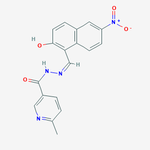 molecular formula C18H14N4O4 B6011178 N-[(Z)-(2-hydroxy-6-nitronaphthalen-1-yl)methylideneamino]-6-methylpyridine-3-carboxamide 
