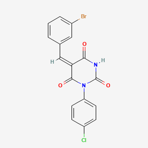 molecular formula C17H10BrClN2O3 B6011204 (5Z)-5-(3-bromobenzylidene)-1-(4-chlorophenyl)pyrimidine-2,4,6(1H,3H,5H)-trione 