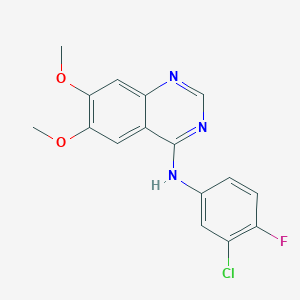 molecular formula C16H13ClFN3O2 B601130 N-(3-chloro-4-fluorophenyl)-6,7-dimethoxyquinazolin-4-amine CAS No. 153437-78-6