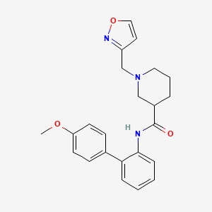molecular formula C23H25N3O3 B6011308 N-[2-(4-methoxyphenyl)phenyl]-1-(1,2-oxazol-3-ylmethyl)piperidine-3-carboxamide 