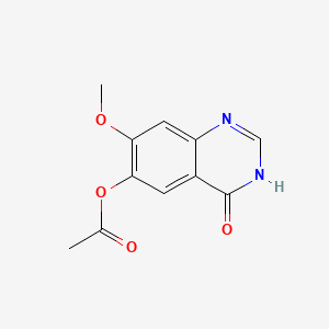 molecular formula C11H10N2O4 B601134 3,4-二氢-7-甲氧基-4-氧代喹唑啉-6-基乙酸酯 CAS No. 179688-53-0