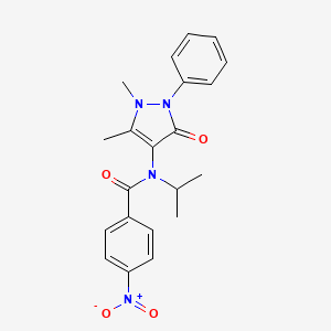 molecular formula C21H22N4O4 B6011485 N-(1,5-DIMETHYL-3-OXO-2-PHENYL-PYRAZOL-4-YL)-4-NITRO-N-PROPAN-2-YL-BENZAMIDE CAS No. 5550-99-2