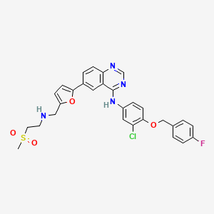 molecular formula C29H26ClFN4O4S B601156 N-[3-Chloro-4-[(4-fluorophenyl)methoxy]phenyl]-6-[5-[[[2-(methylsulfonyl)ethyl]amino]methyl]-2-furanyl]-4-quinazolinamine CAS No. 1026818-86-9