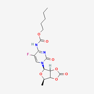 molecular formula C16H20FN3O7 B601171 pentyl N-[1-[(3aS,4R,6R)-6-methyl-2-oxo-3a,4,6,6a-tetrahydrofuro[3,4-d][1,3]dioxol-4-yl]-5-fluoro-2-oxopyrimidin-4-yl]carbamate CAS No. 921769-65-5
