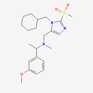 molecular formula C22H33N3O3S B6012027 N-[[3-(cyclohexylmethyl)-2-methylsulfonylimidazol-4-yl]methyl]-1-(3-methoxyphenyl)-N-methylethanamine 
