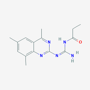 molecular formula C15H19N5O B6012073 N-[(E)-AMINO[(4,6,8-TRIMETHYLQUINAZOLIN-2-YL)AMINO]METHYLIDENE]PROPANAMIDE 