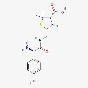 molecular formula C15H21N3O4S B601211 2-(((R)-2-Amino-2-(4-hydroxyphenyl)acetamido)methyl(-5,5-dimethylthiazolidine-4-carboxylic acid, (4S)- CAS No. 1356020-01-3