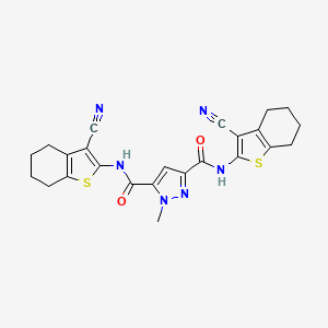 molecular formula C24H22N6O2S2 B6012154 N~3~,N~5~-BIS(3-CYANO-4,5,6,7-TETRAHYDRO-1-BENZOTHIOPHEN-2-YL)-1-METHYL-1H-PYRAZOLE-3,5-DICARBOXAMIDE 