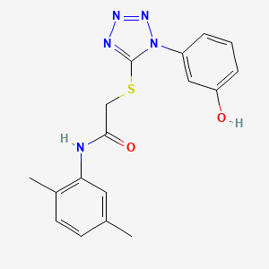 molecular formula C17H17N5O2S B6012216 N-(2,5-DIMETHYLPHENYL)-2-{[1-(3-HYDROXYPHENYL)-1H-1,2,3,4-TETRAZOL-5-YL]SULFANYL}ACETAMIDE 