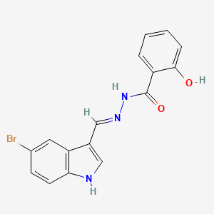 molecular formula C16H12BrN3O2 B6012250 N-[(E)-(5-bromo-1H-indol-3-yl)methylideneamino]-2-hydroxybenzamide 