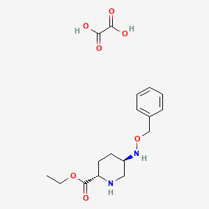 molecular formula C17H24N2O7 B601227 (2S,5R)-Ethyl 5-((benzyloxy)amino)piperidine-2-carboxylate oxalate CAS No. 1416134-48-9