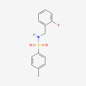 molecular formula C14H14FNO2S B6012372 N-[(2-fluorophenyl)methyl]-4-methylbenzene-1-sulfonamide 