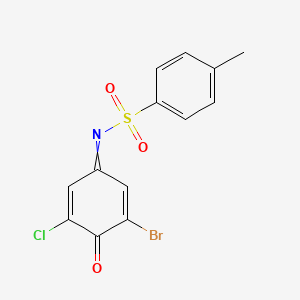 molecular formula C13H9BrClNO3S B6012400 N-(3-bromo-5-chloro-4-oxocyclohexa-2,5-dien-1-ylidene)-4-methylbenzenesulfonamide 