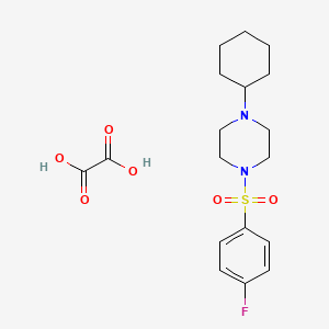 molecular formula C18H25FN2O6S B6012437 1-Cyclohexyl-4-(4-fluorophenyl)sulfonylpiperazine;oxalic acid 