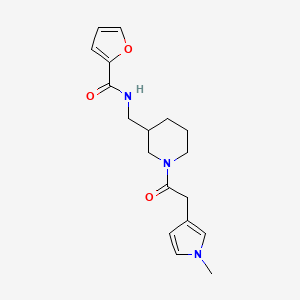 molecular formula C18H23N3O3 B6012498 N-[[1-[2-(1-methylpyrrol-3-yl)acetyl]piperidin-3-yl]methyl]furan-2-carboxamide 