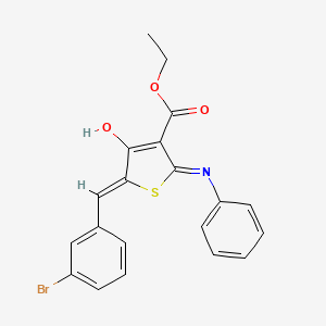 molecular formula C20H16BrNO3S B6012516 ethyl (5Z)-5-(3-bromobenzylidene)-4-oxo-2-(phenylamino)-4,5-dihydrothiophene-3-carboxylate 