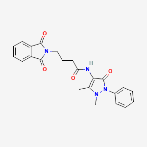 molecular formula C23H22N4O4 B6012708 N-(1,5-dimethyl-3-oxo-2-phenyl-2,3-dihydro-1H-pyrazol-4-yl)-4-(1,3-dioxo-2,3-dihydro-1H-isoindol-2-yl)butanamide 