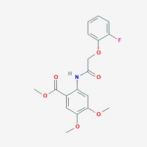 molecular formula C18H18FNO6 B6012762 METHYL 2-{[2-(2-FLUOROPHENOXY)ACETYL]AMINO}-4,5-DIMETHOXYBENZOATE 