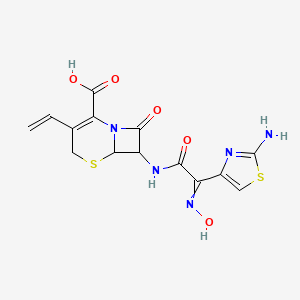 7-[[2-(2-Amino-1,3-thiazol-4-yl)-2-hydroxyiminoacetyl]amino]-3-ethenyl-8-oxo-5-thia-1-azabicyclo[4.2.0]oct-2-ene-2-carboxylic acid