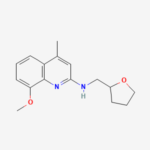 molecular formula C16H20N2O2 B6012833 8-methoxy-4-methyl-N-(oxolan-2-ylmethyl)quinolin-2-amine 