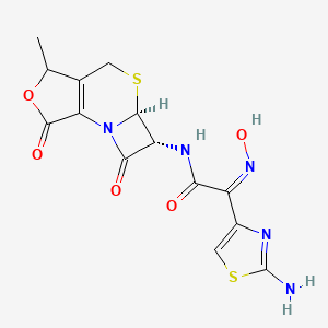 (2Z)-2-(2-amino-1,3-thiazol-4-yl)-2-hydroxyimino-N-[(4R,5S)-9-methyl-3,11-dioxo-10-oxa-6-thia-2-azatricyclo[6.3.0.02,5]undec-1(8)-en-4-yl]acetamide