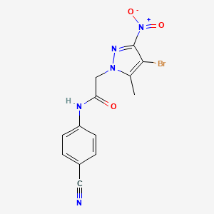2-(4-bromo-5-methyl-3-nitro-1H-pyrazol-1-yl)-N-(4-cyanophenyl)acetamide