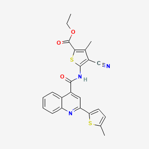 ethyl 4-cyano-3-methyl-5-({[2-(5-methyl-2-thienyl)-4-quinolinyl]carbonyl}amino)-2-thiophenecarboxylate