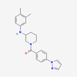 N-(3,4-dimethylphenyl)-1-[4-(1H-pyrazol-1-yl)benzoyl]-3-piperidinamine