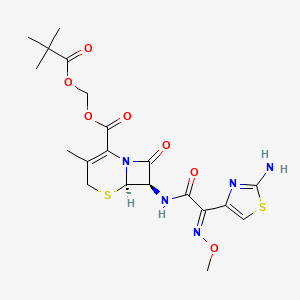 molecular formula C20H25N5O7S2 B601300 2,2-dimethylpropanoyloxymethyl (6R,7R)-7-[[(2E)-2-(2-amino-1,3-thiazol-4-yl)-2-methoxyiminoacetyl]amino]-3-methyl-8-oxo-5-thia-1-azabicyclo[4.2.0]oct-2-ene-2-carboxylate CAS No. 1705612-82-3