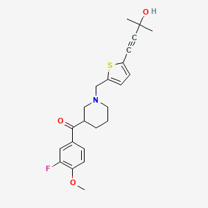 (3-fluoro-4-methoxyphenyl)(1-{[5-(3-hydroxy-3-methyl-1-butyn-1-yl)-2-thienyl]methyl}-3-piperidinyl)methanone