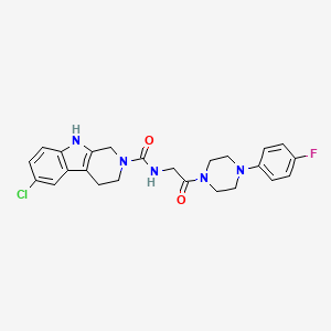 6-chloro-N-{2-[4-(4-fluorophenyl)-1-piperazinyl]-2-oxoethyl}-1,3,4,9-tetrahydro-2H-beta-carboline-2-carboxamide
