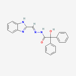 molecular formula C22H18N4O2 B6013046 N-[(E)-1H-benzimidazol-2-ylmethylideneamino]-2-hydroxy-2,2-diphenylacetamide 
