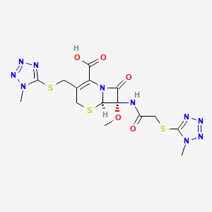 molecular formula C15H18N10O5S3 B601313 S-Decyanomethyl-S-(1-methyl-1H-tetrazol-5-yl) Cefmetazole CAS No. 74228-11-8