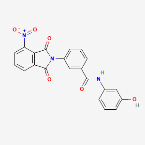 molecular formula C21H13N3O6 B6013135 N-(3-hydroxyphenyl)-3-(4-nitro-1,3-dioxoisoindol-2-yl)benzamide 