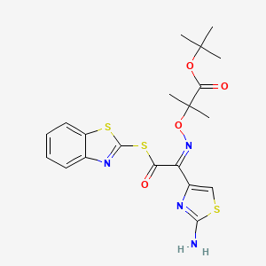 molecular formula C20H22N4O4S3 B601317 2-Mercaptobenzothiazolyl-(Z)-(2-aminothiazol-4-yl)-2-(tert-butoxycarbonyl) isopropoxyiminoacetate CAS No. 158183-05-2