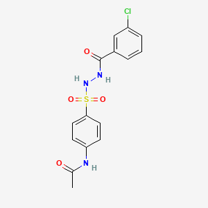 molecular formula C15H14ClN3O4S B6013174 N-[4-({2-[(3-chlorophenyl)carbonyl]hydrazinyl}sulfonyl)phenyl]acetamide 