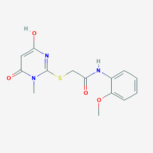 molecular formula C14H15N3O4S B6013335 2-[(4-hydroxy-1-methyl-6-oxo-1,6-dihydropyrimidin-2-yl)sulfanyl]-N-(2-methoxyphenyl)acetamide 