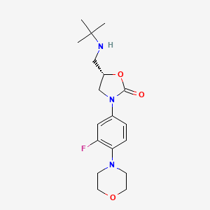 molecular formula C18H26FN3O3 B601336 N-t-Butyl N-Deactyl Linezolid CAS No. 1215006-08-8