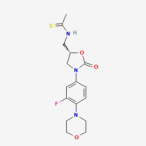 molecular formula C16H20FN3O3S B601339 (S)-N-((3-(3-Fluoro-4-morpholinophenyl)-2-oxooxazolidin-5-yl)methyl)ethanethioamide CAS No. 216868-57-4