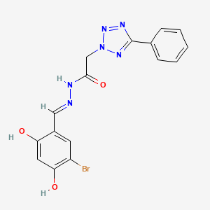 molecular formula C16H13BrN6O3 B6013535 N-[(E)-(5-bromo-2,4-dihydroxyphenyl)methylideneamino]-2-(5-phenyltetrazol-2-yl)acetamide 