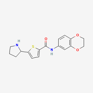 molecular formula C17H18N2O3S B6013543 N-(2,3-dihydro-1,4-benzodioxin-6-yl)-5-pyrrolidin-2-ylthiophene-2-carboxamide 